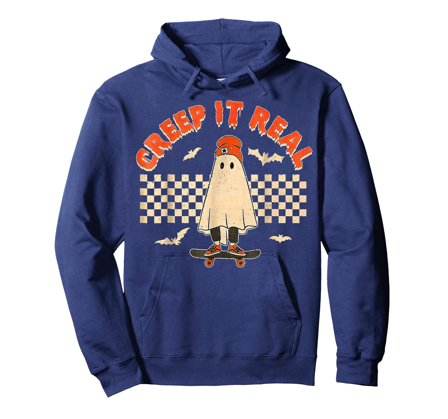 Creep It Real Skateboarding Ghost Retro Halloween Costume T-Shirt