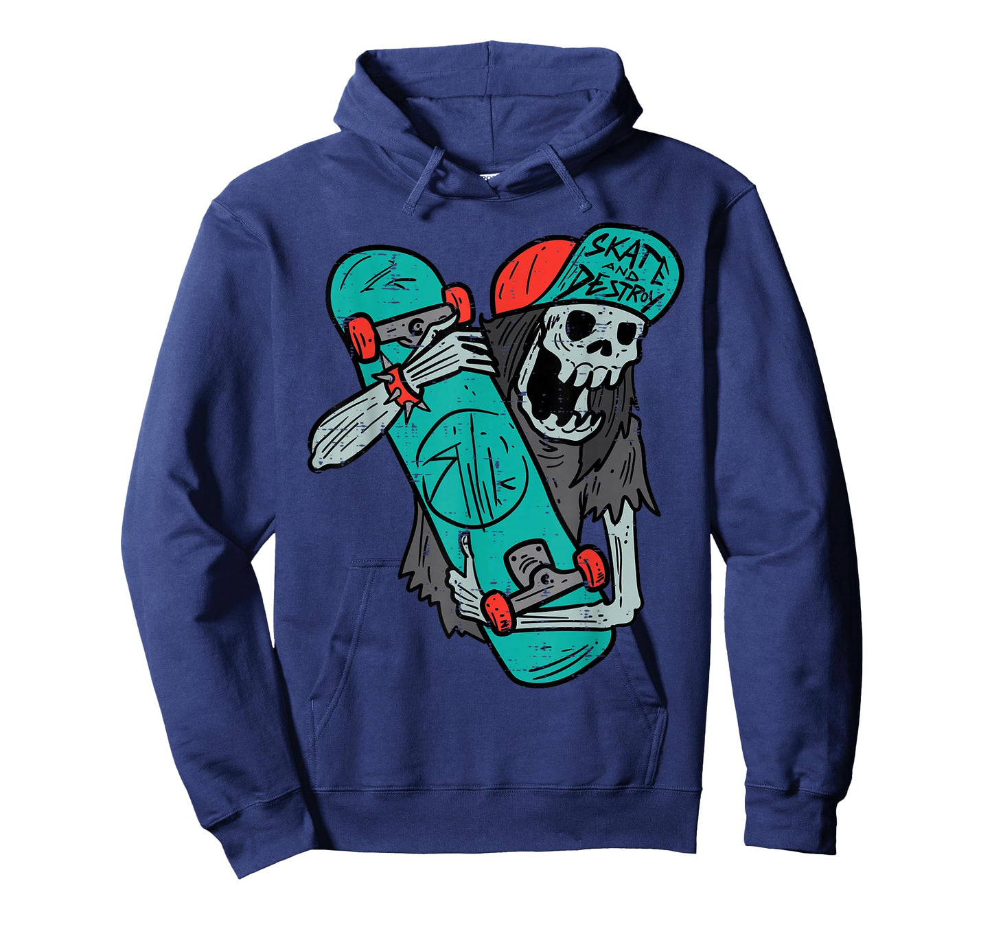 Skater Skeleton Retro VIntage Skateboard Halloween Boys T-Shirt