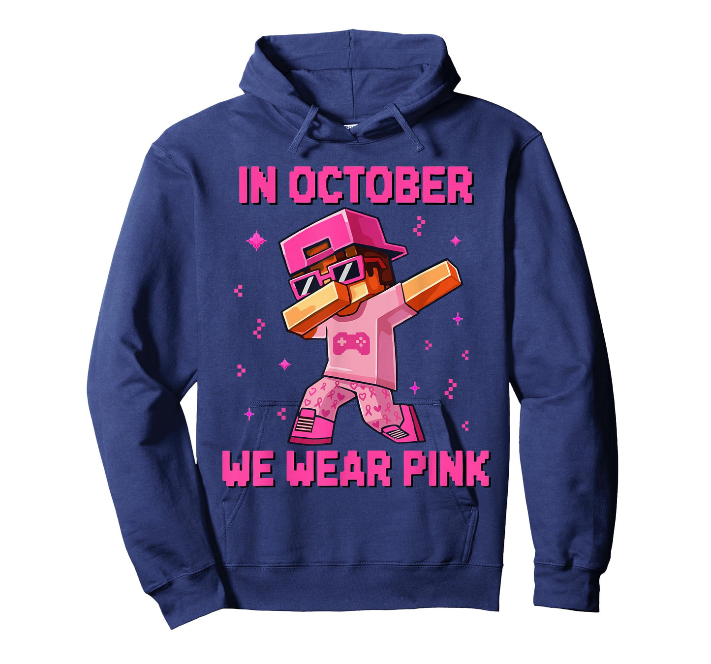 in October We Wear Pink Boys Breast Cancer Awareness Gaming T-Shirt