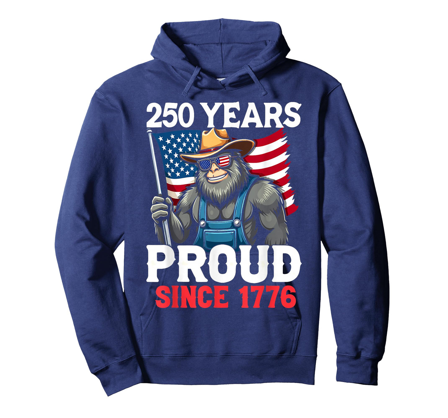 Farmer Bigfoot and Flag 250 Years 1776-2026 250th Birthday T-Shirt