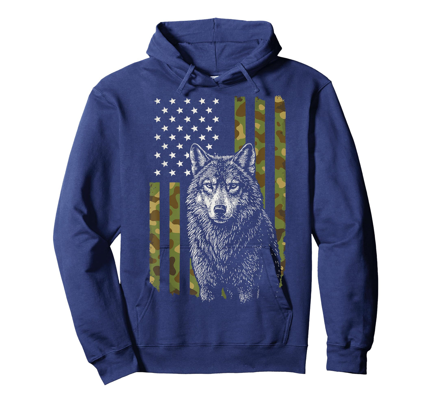 Wolf USA Flag America Hiking 4th of July T-Shirt