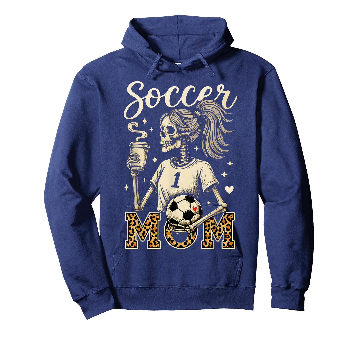 Soccer Mom Skeleton Coffee Leopard Style Vintage Halloween T-Shirt