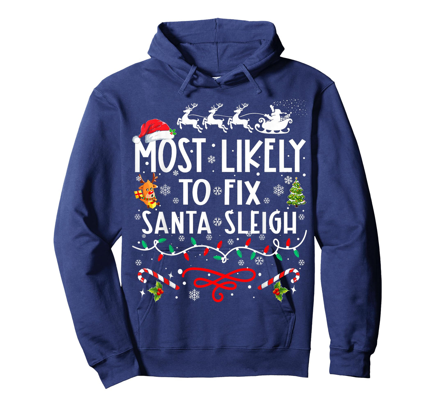 Most Likely To Fix Santa Sleigh Family Christmas T-Shirt