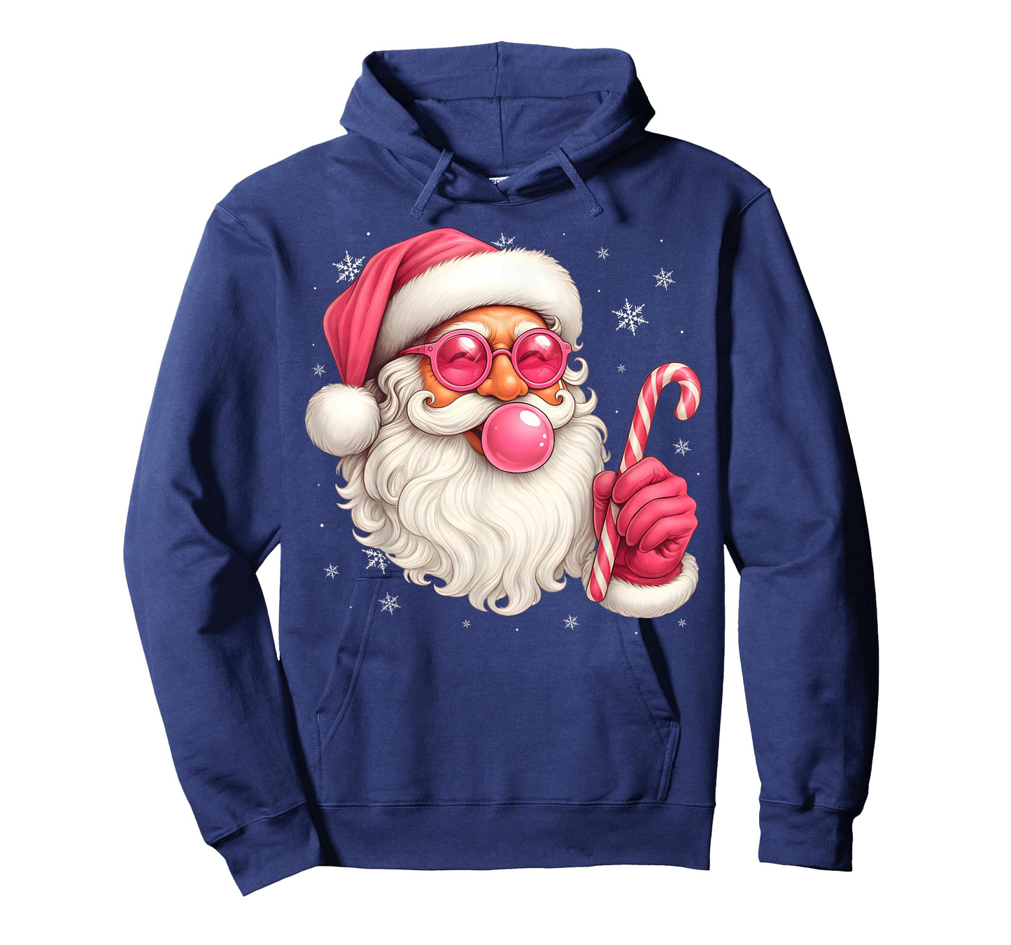 Pink Candy Cane Santa Bubble Gum Christmas Sunglasses T-Shirt