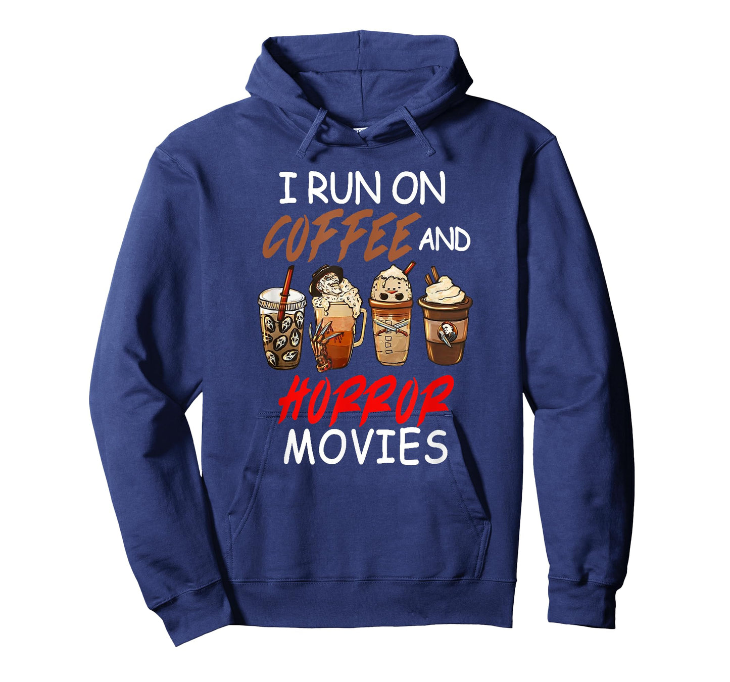 I Run on Coffee and Horror Movies Scary Blood Halloween T-Shirt