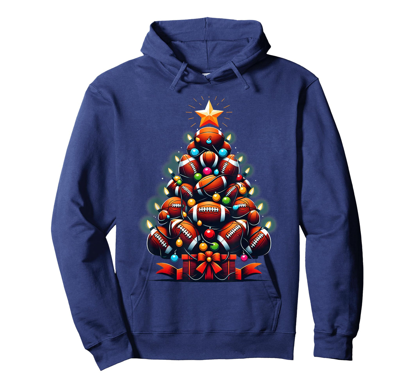 American Football Christmas Tree Xmas Pajamas Player Coach T-Shirt