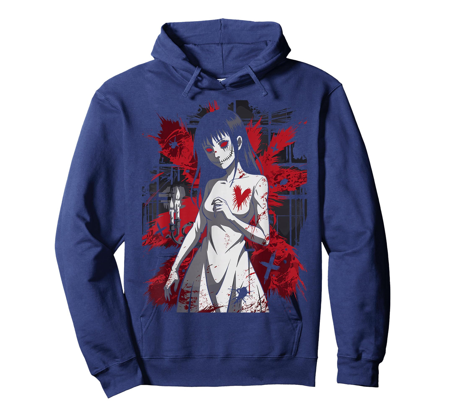 Creepy Anime Girl Horror Gothic Bloody Heart T-Shirt