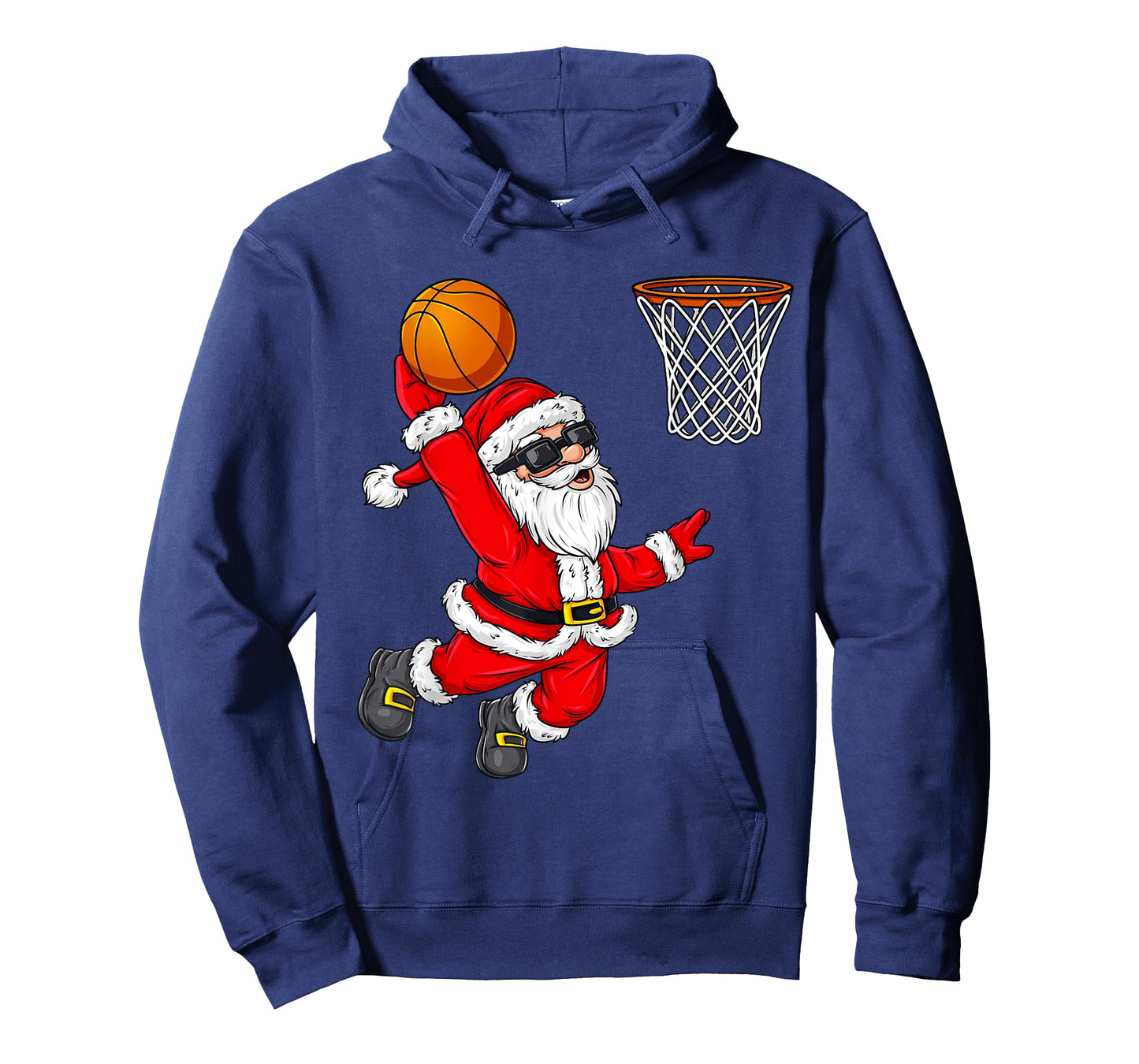 Christmas Santa Claus Dunking A Basketball Boys Kids Xmas T-Shirt