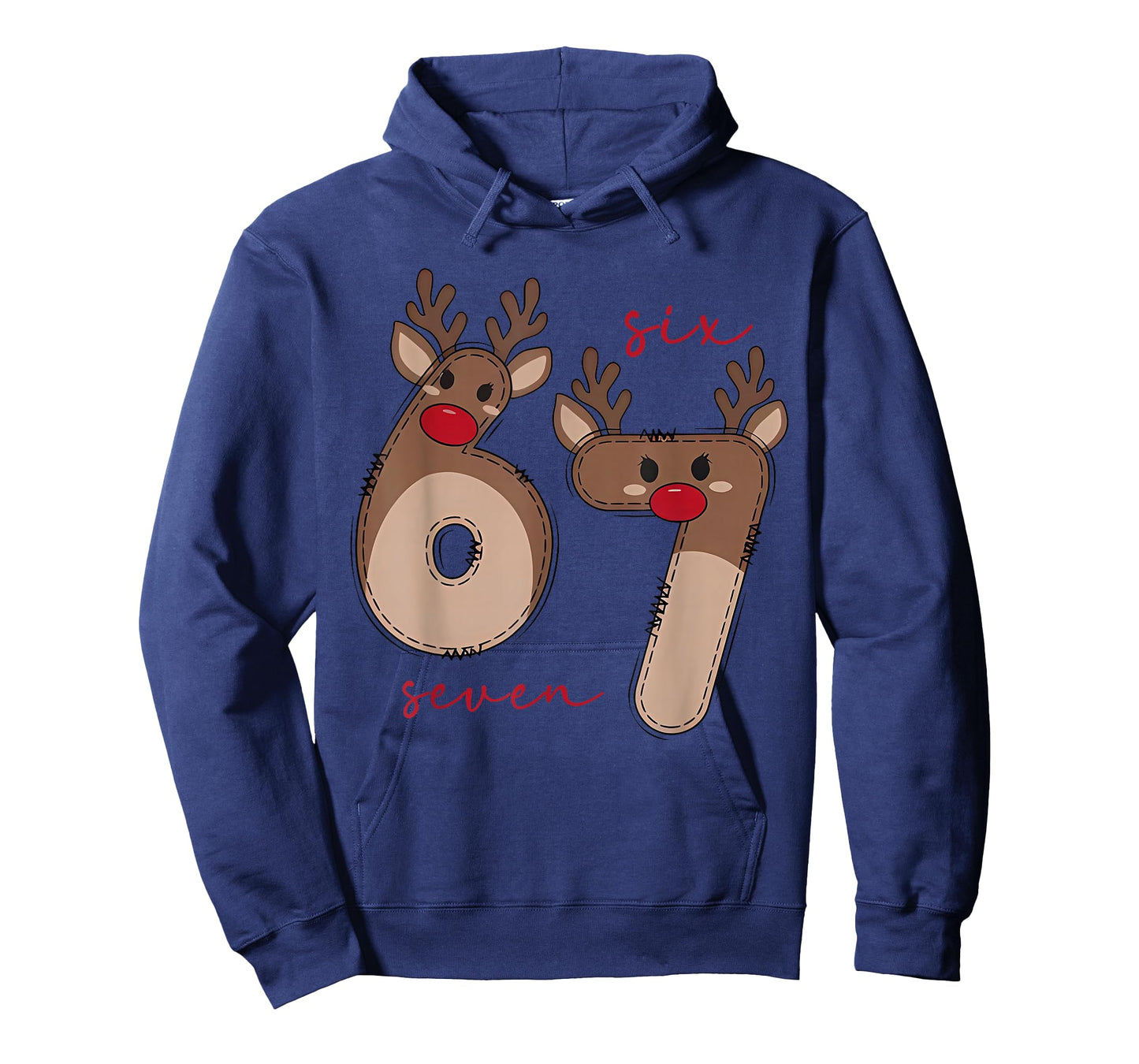 Funny 6 7 Six Seven Meme Christmas Reindeer Gen Alpha Slang T-Shirt
