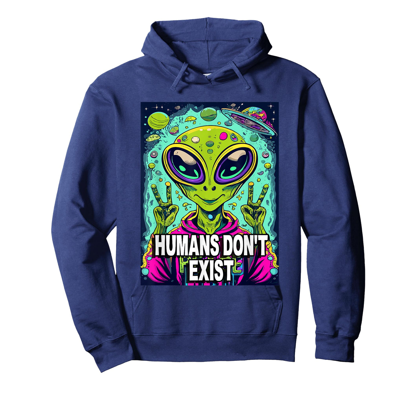 Retro Humans Don't Exist Shirt Funny Alien T-Shirt