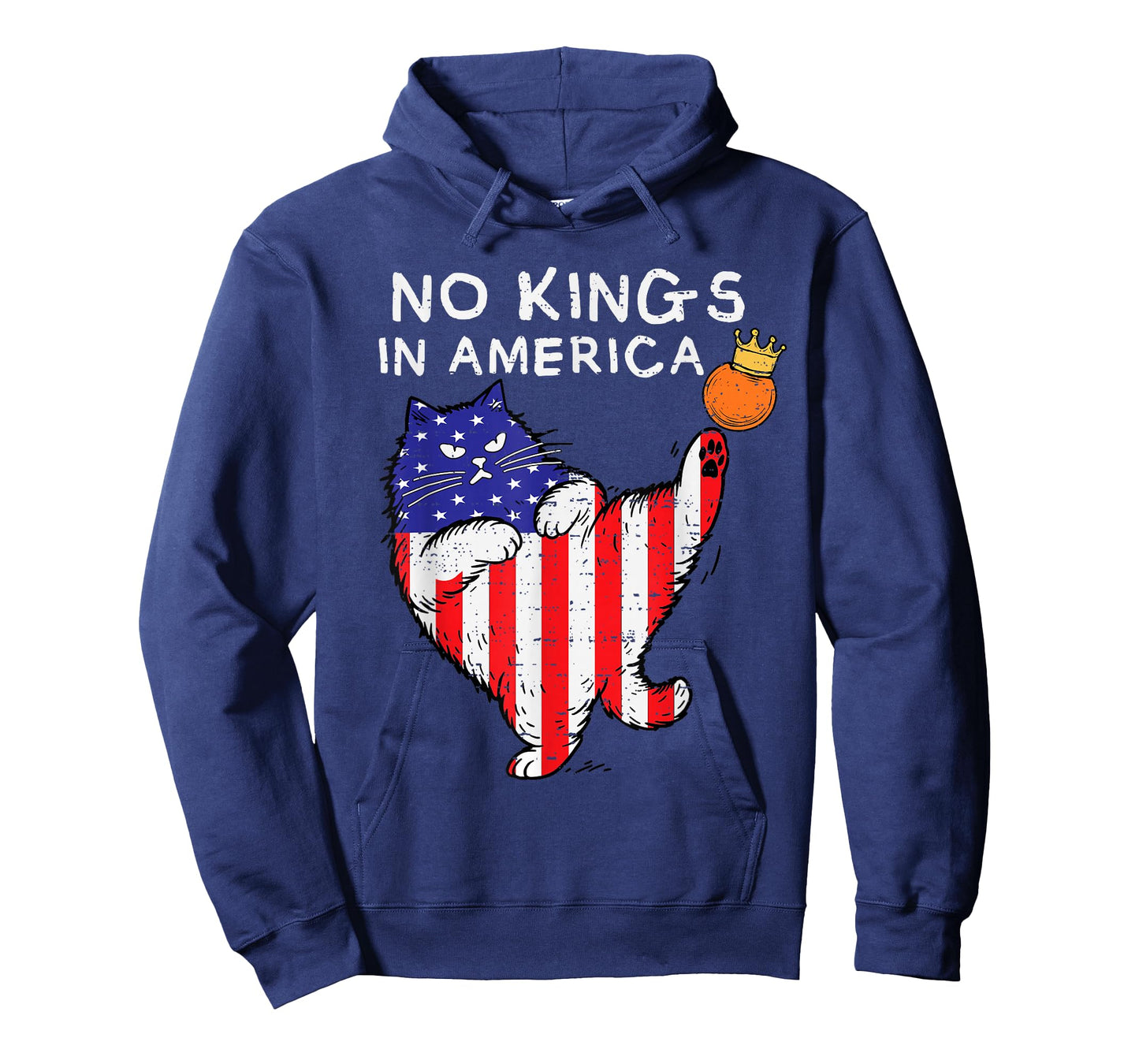 No Kings In America Funny Cat USA Protest Save Democracy T-Shirt