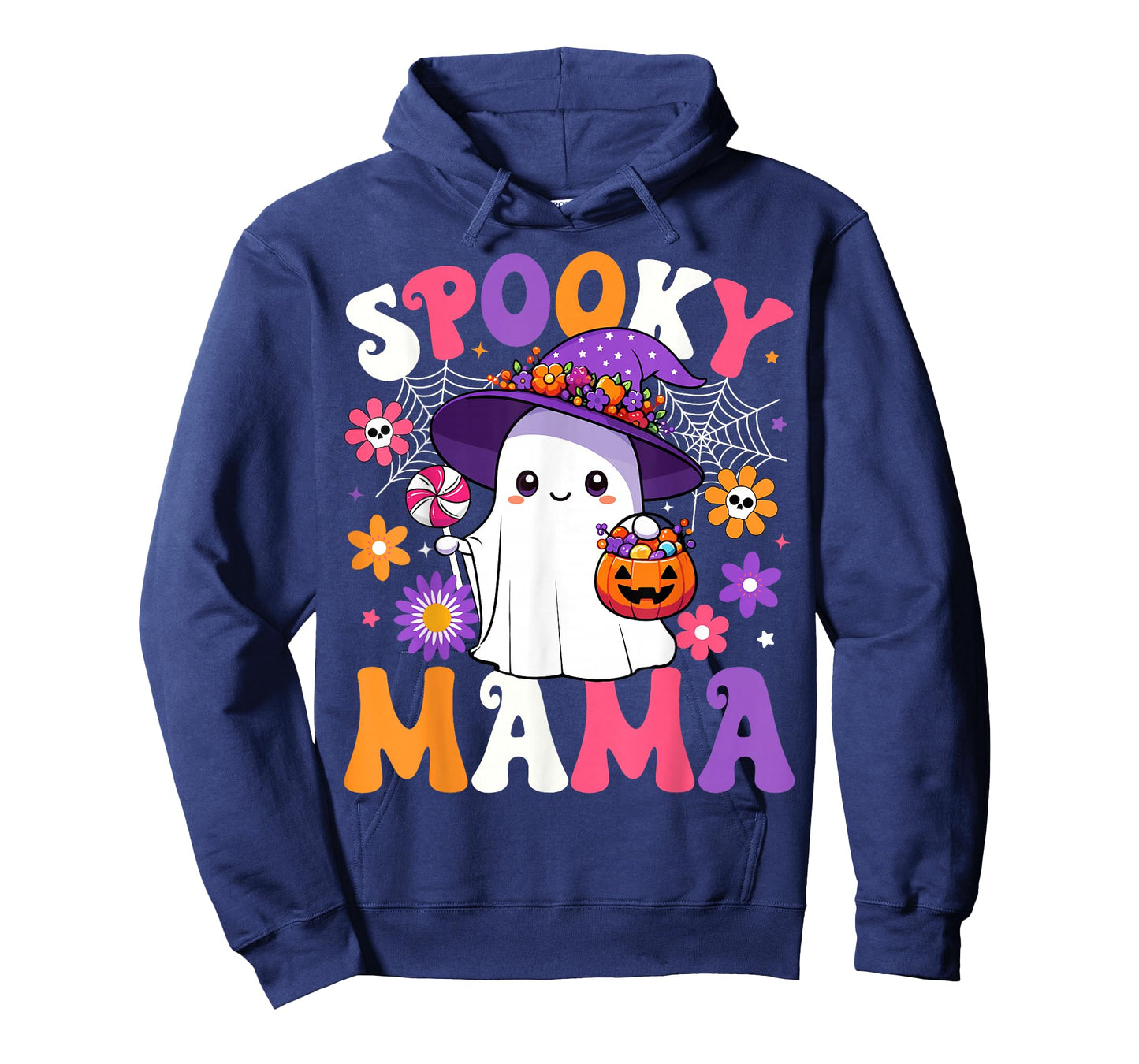 Groovy Spooky Mama Halloween Ghost Pumpkin Halloween Mom T-Shirt