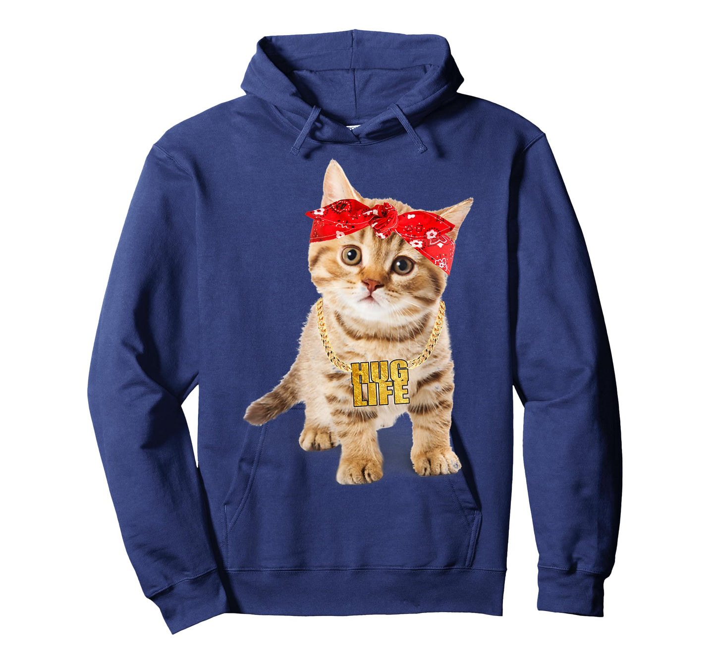 Hug Thug Gangster Life Gold Chain Cat Shirt Gangsta Cat Tee T-Shirt for Men Women