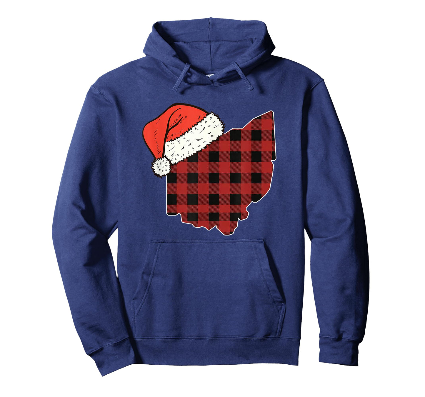 Ohio Plaid Christmas Santa Hat Holiday Matching T-Shirt