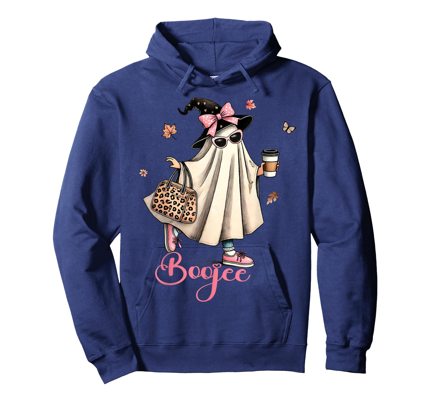 Boo Jee Ghost Drinking Coffee Coquette Bow Halloween Women T-Shirt
