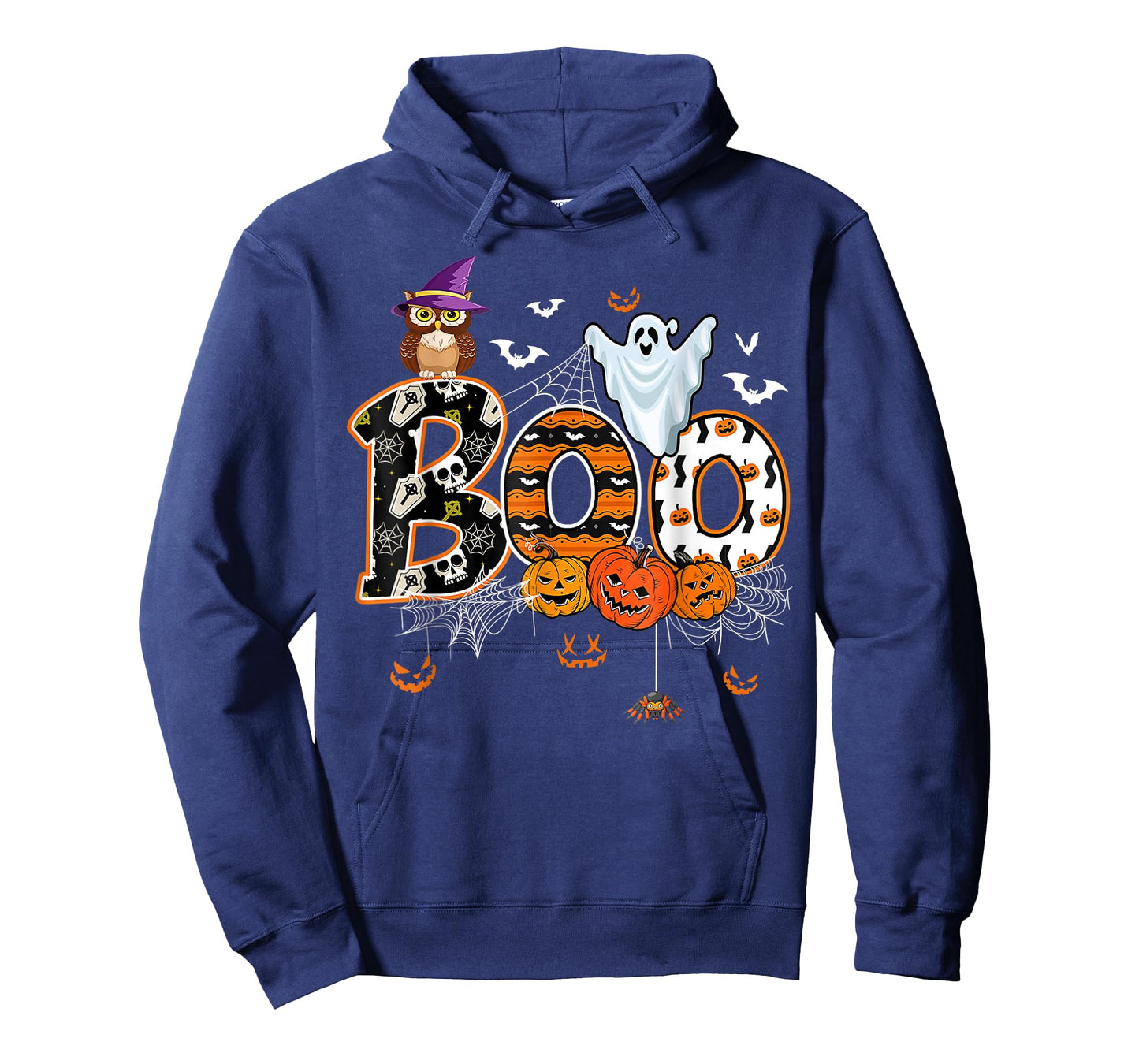 Boo Creepy Owl Pumpkin Ghost Halloween Men Women Kids T-Shirt