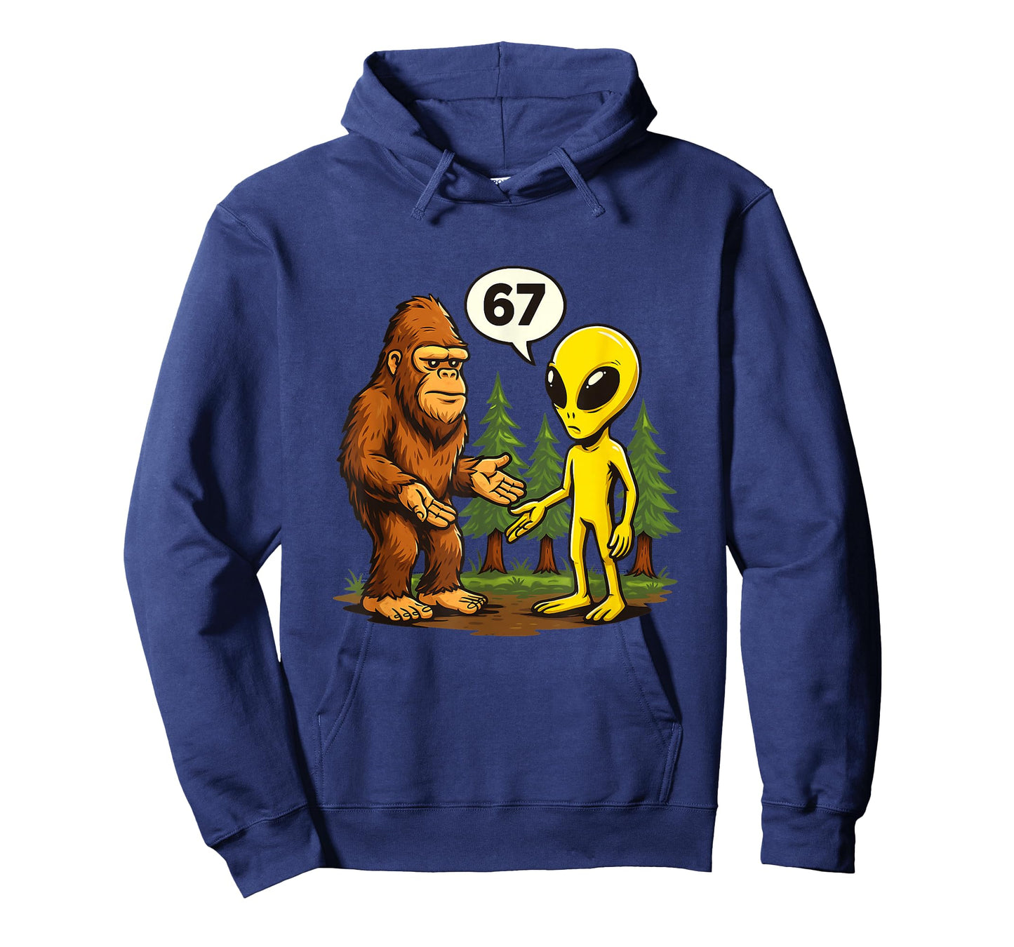Six Seven Funny Bigfoot and Alien 67 Viral Meme Sasquatch T-Shirt
