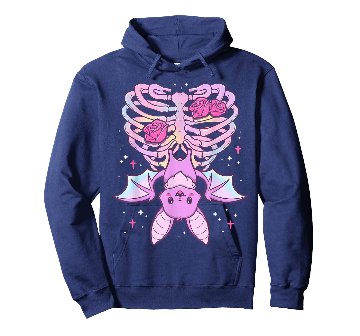 Kawaii Pastel Goth Cute Creepy Bat Skeleton T-Shirt