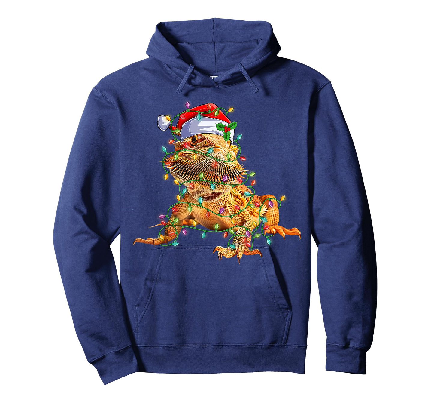 Bearded Dragon Santa Hat Xmas Lights Merry Christmas Kids T-Shirt