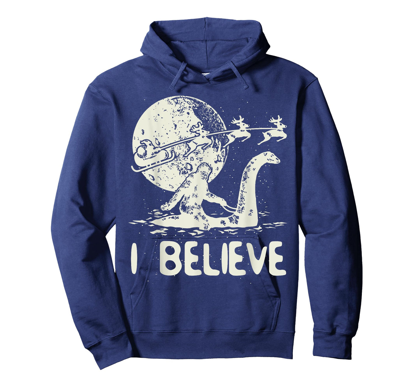 Bigfoot Sasquatch Riding Loch Ness Monster Christmas T-Shirt