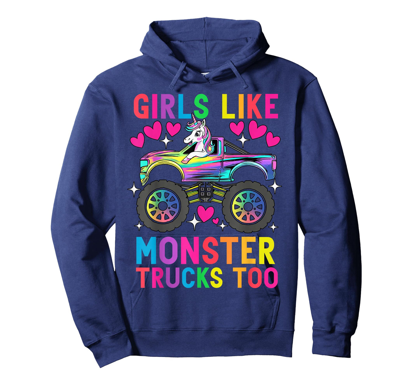 Girls Like Monster Trucks Too Funny Unicorn Monster Truck T-Shirt