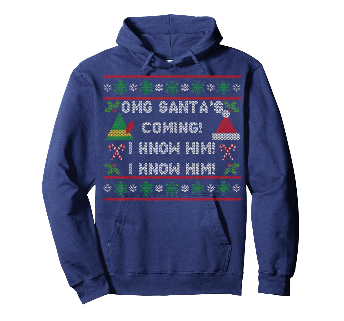 Santa's Coming! I Know Him! Ugly Christmas Sweater Funny Elf T-Shirt