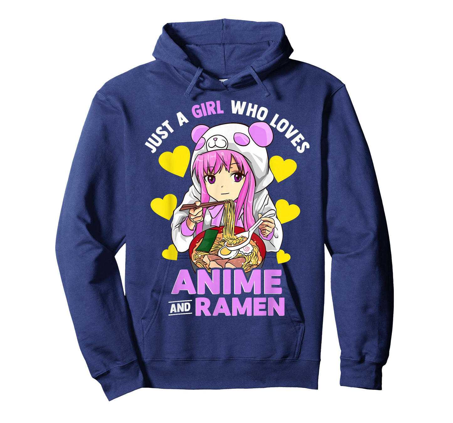Just A Girl Who Loves Anime and Ramen Bowl Panda Teen Girls T-Shirt Small