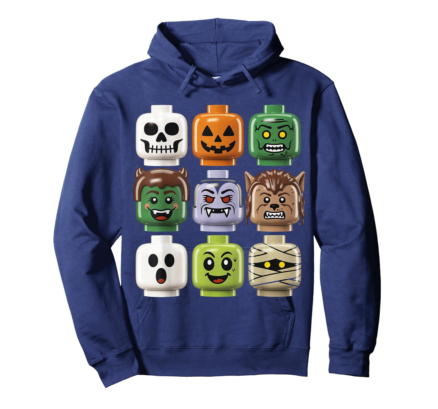 Halloween Building Brick Head Pumpkin Ghost Zombie T-Shirt