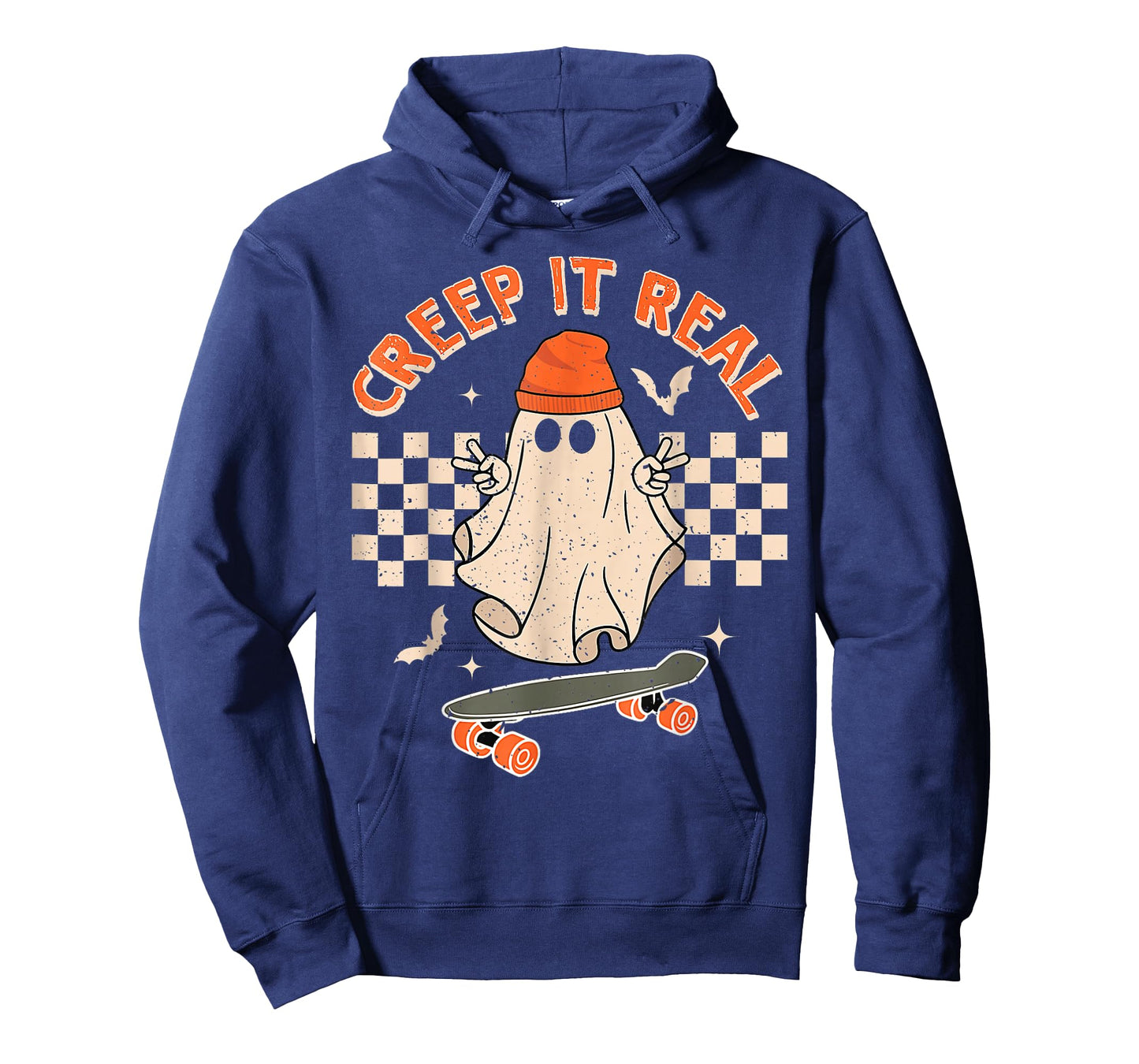 Creep It Real Skateboarding Ghost Retro Halloween Costume T-Shirt
