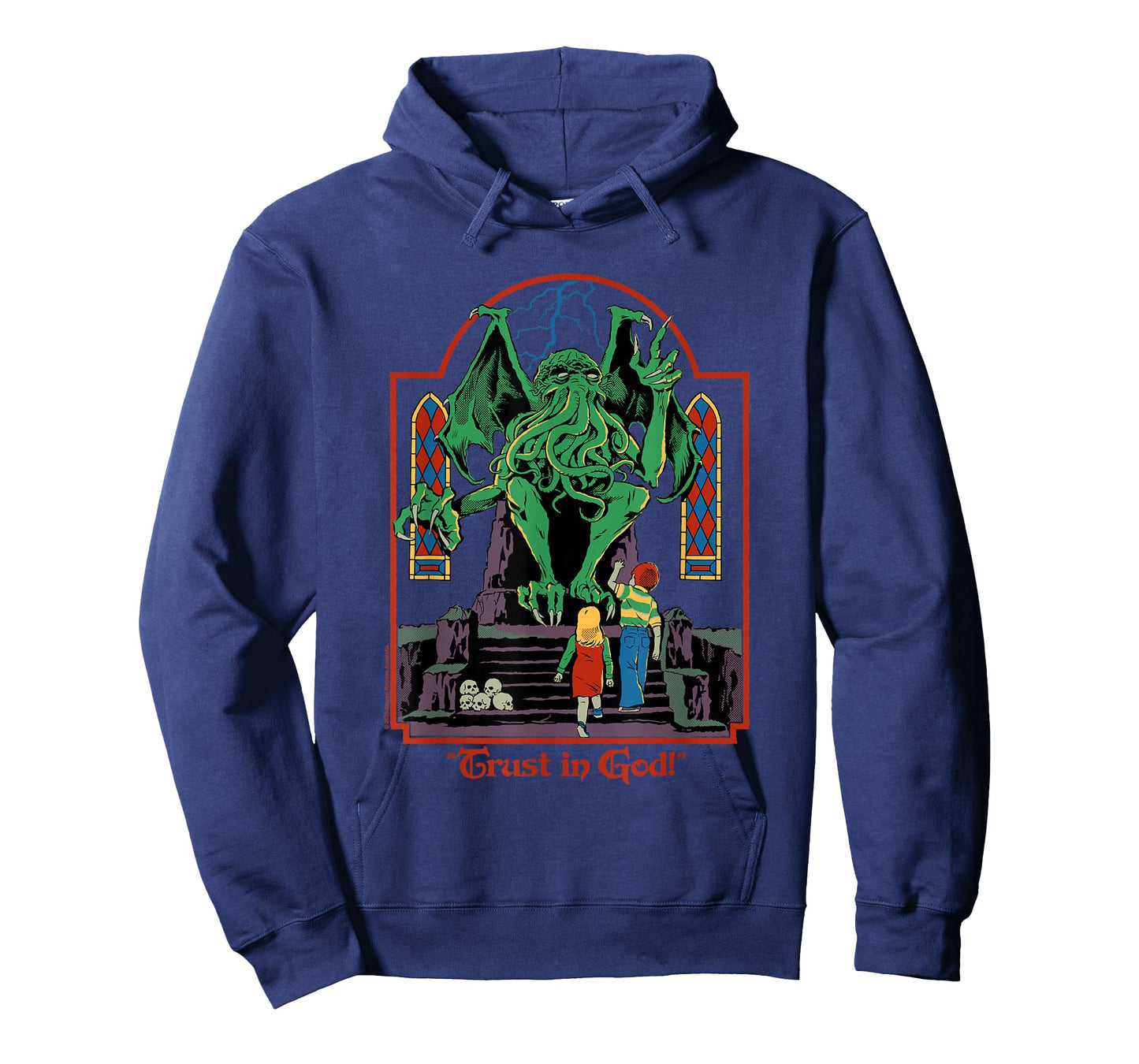Trust in God Alien Sarcastic Retro Vintage Funny Adult Humor T-Shirt