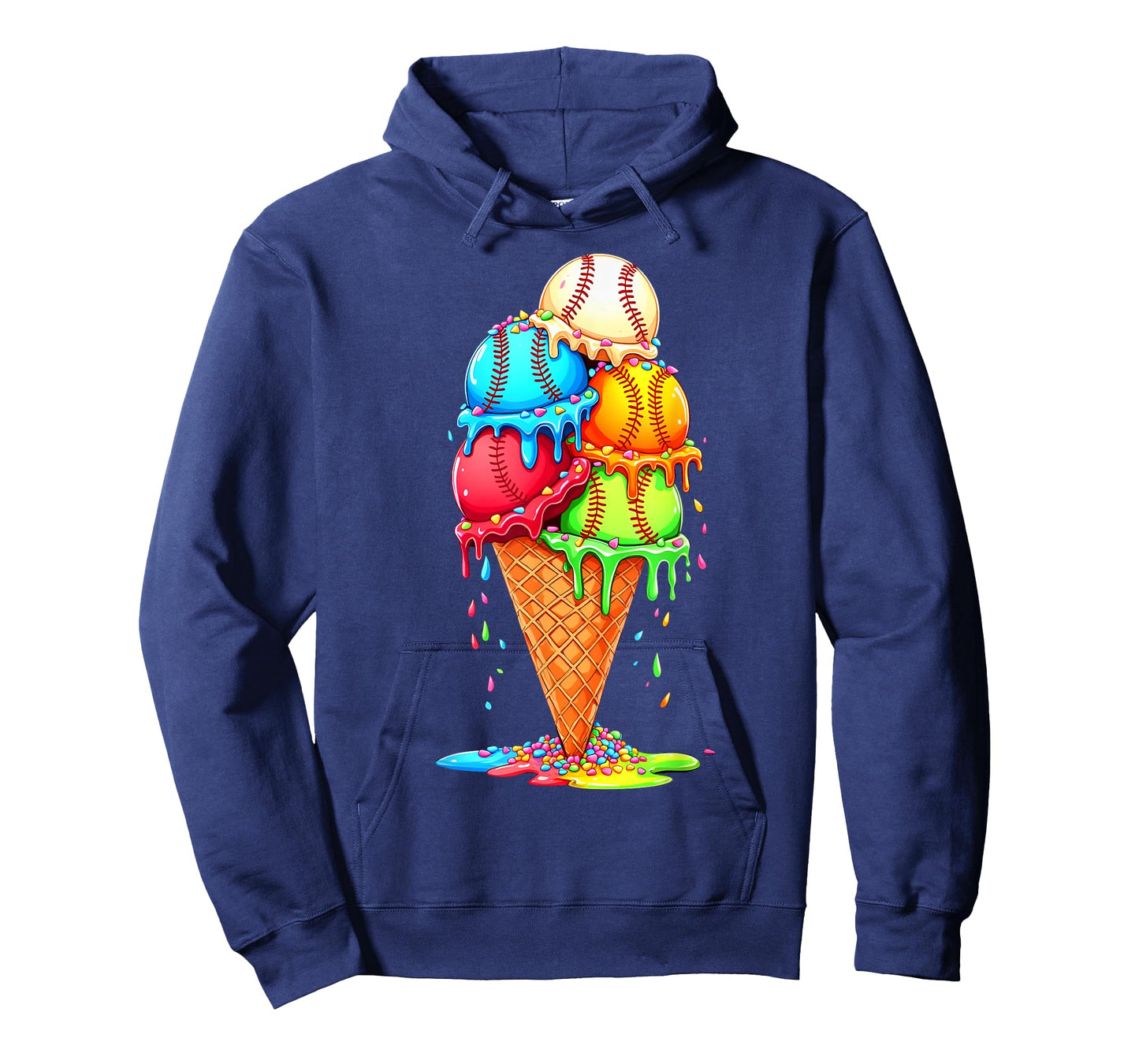Baseball Drip Boys Girls Ice Cream Drip Sprinkles Summer T-Shirt