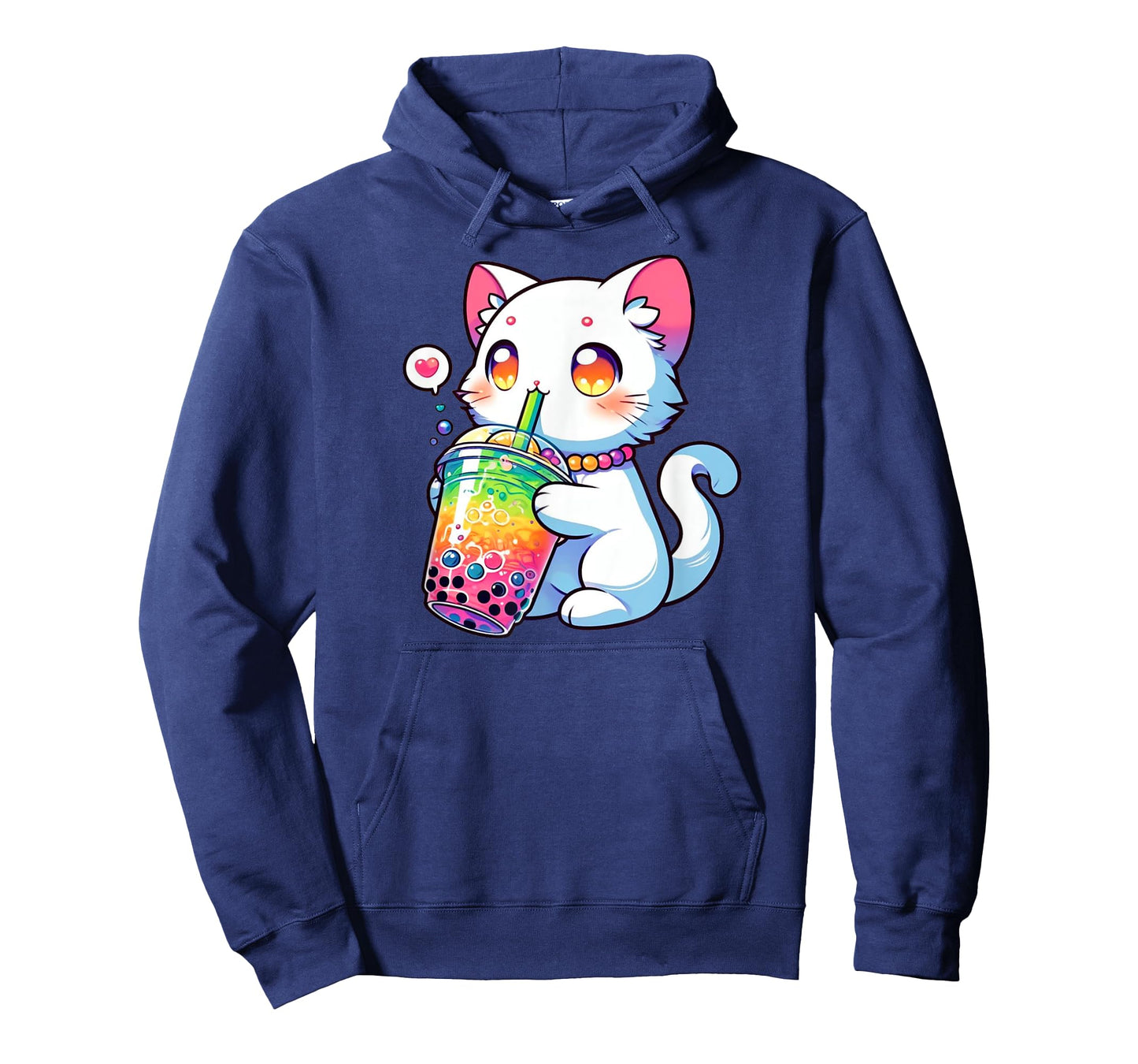 Cute Cat Boba Bubble Tea Rainbow Anime Kawaii Neko Fun T-Shirt