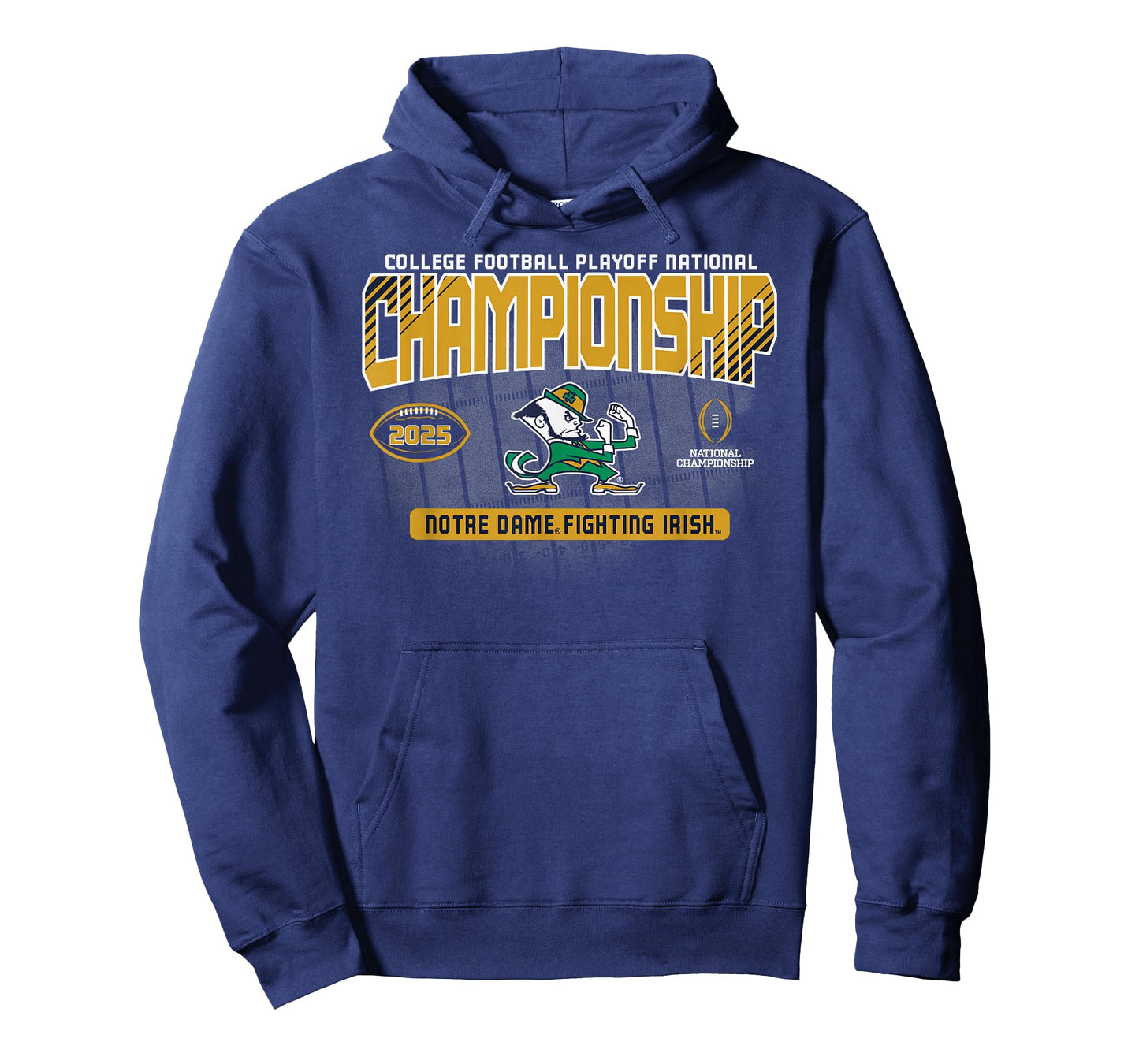 Elite Authentics Notre Dame Fighting Irish CFP Championship T-Shirt, Unisex-Adult, Blue, Small, Short Sleeve