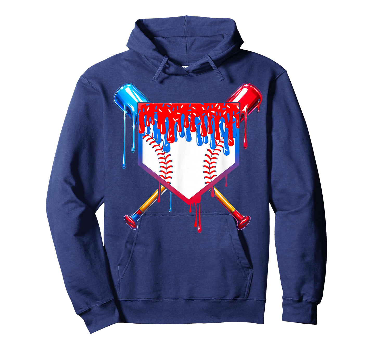 Baseball Drip Boys Ice Cream 4th Of July Home Plate Sprinkle T-Shirt