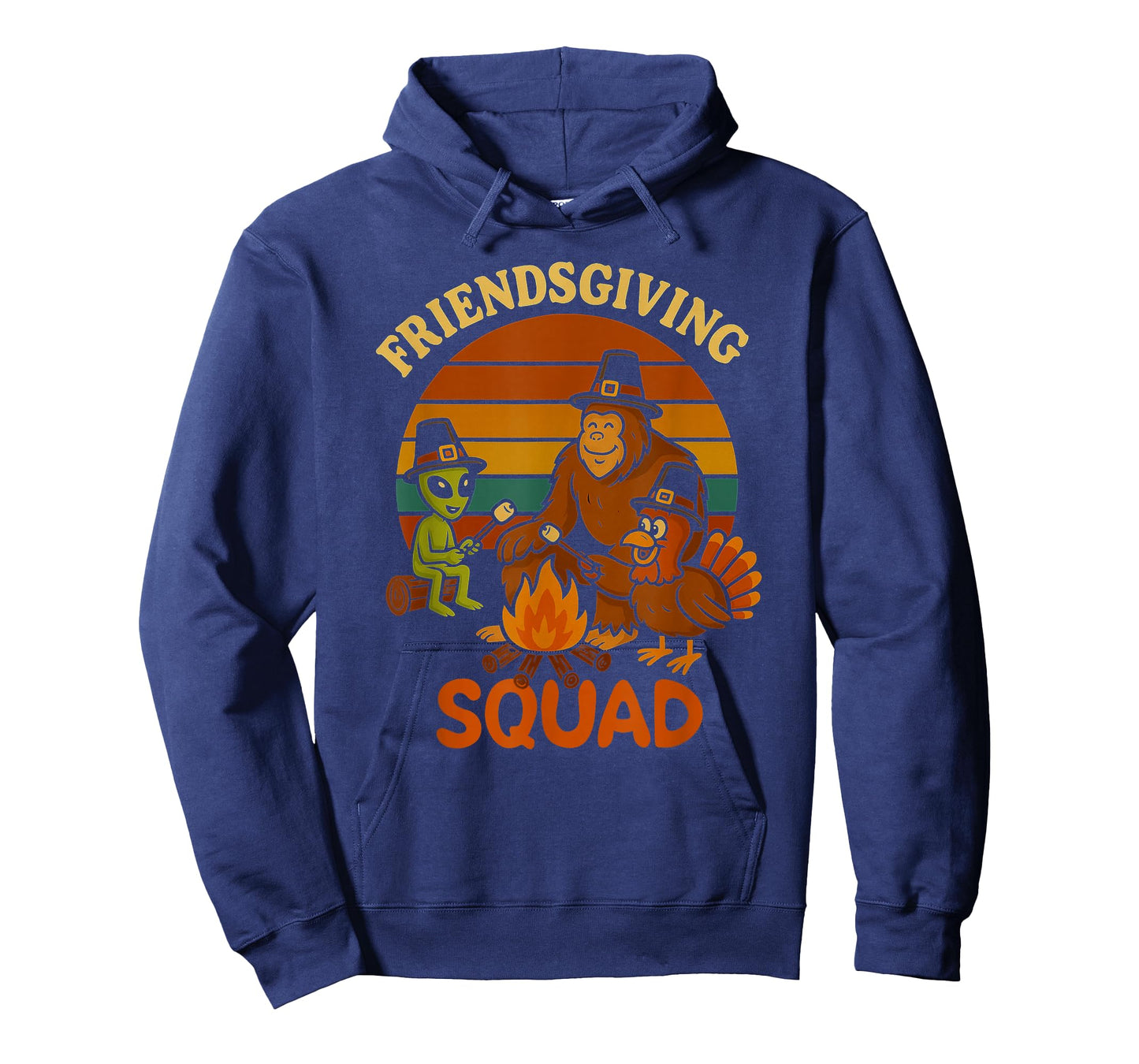 Bigfoot Alien Turkey Thanksgiving Friendsgiving Squad UFO T-Shirt