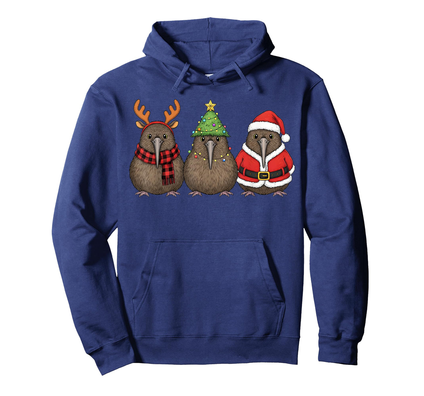Retro Christmas Kiwi Bird Santa Reindeer T-Shirt
