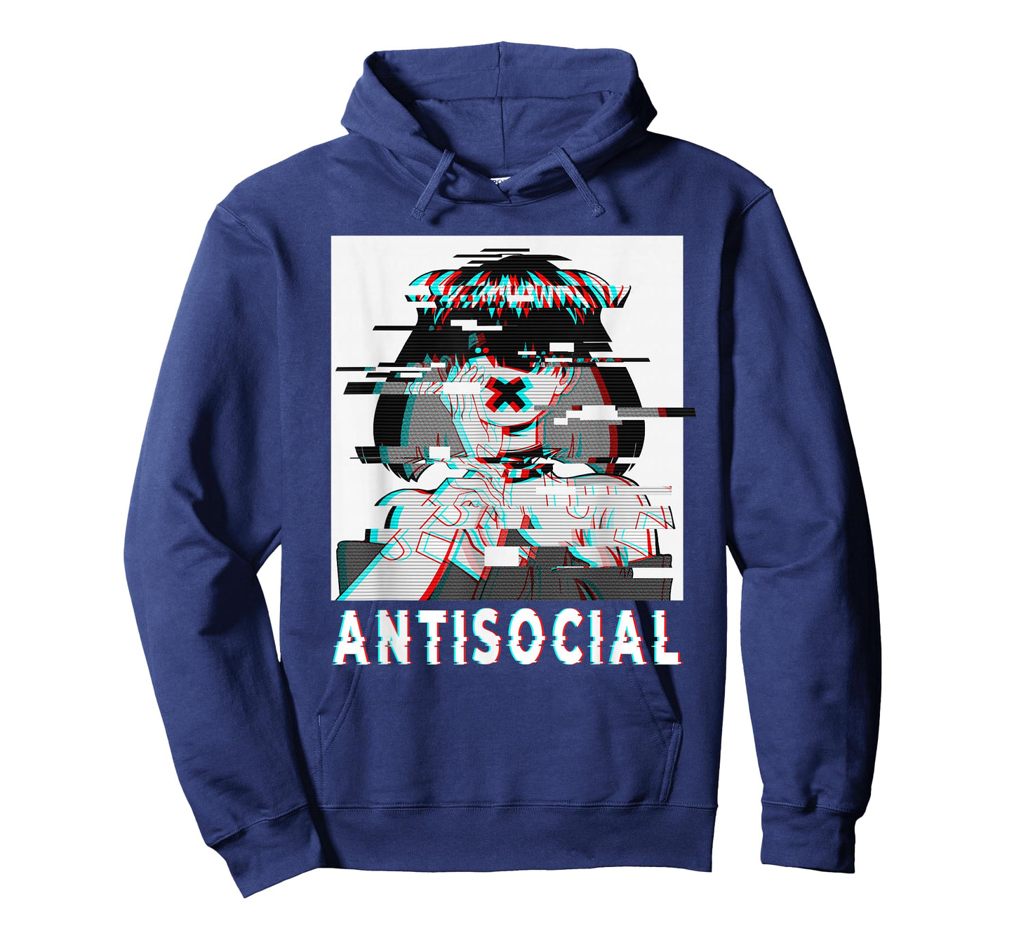 Antisocial Anti Social Anime Goth Girl Vaporwave Glitch 90s T-Shirt