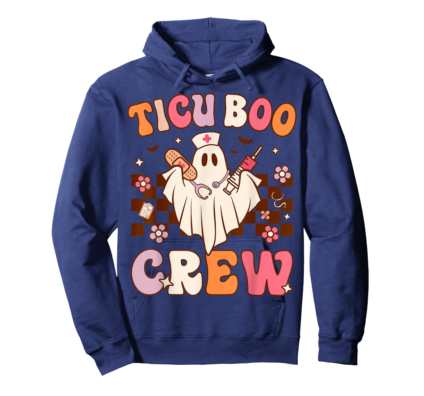 Boo Crew Funny Nursing Ghost Women TICU Nurse Halloween T-Shirt