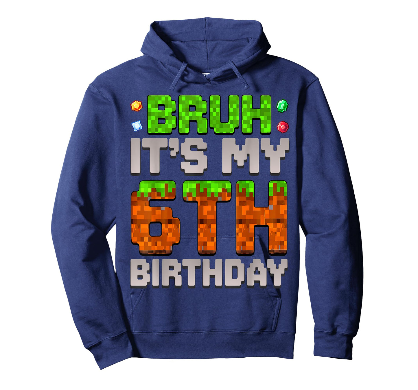 Funny Birthday Boy Bruh It's My 6th Birthday Gamer Pixel T-Shirt