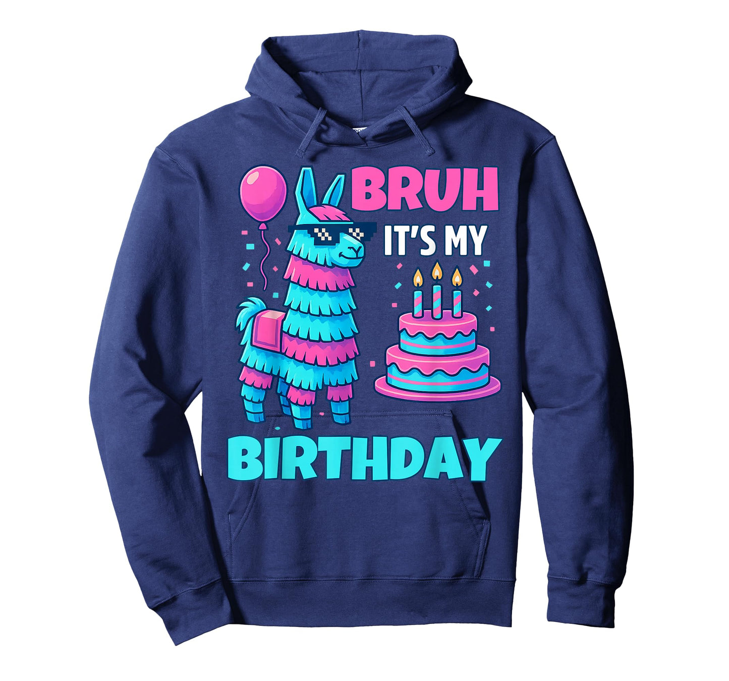Bruh Itโs My Birthday Funny Llama Pinata bday boy kids party T-Shirt