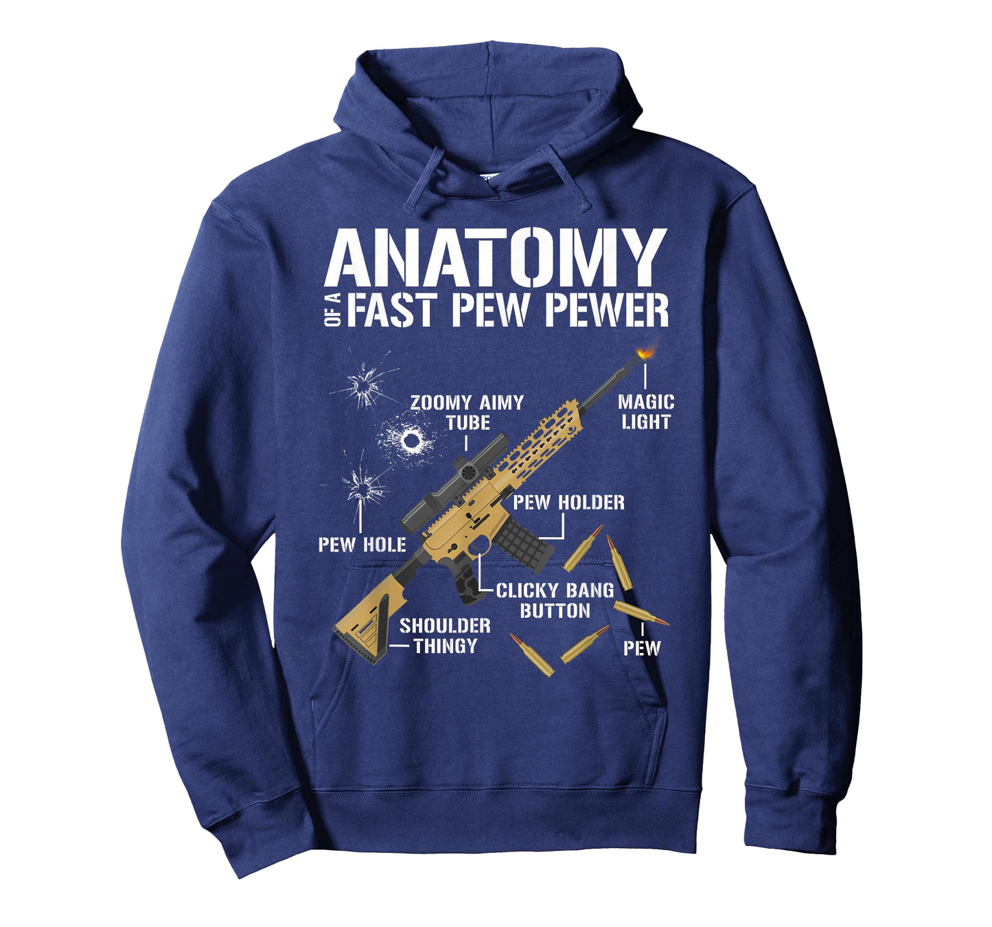 Anatomy Of A Pew Pewer Funny Graphic for Gun Owners T-Shirt
