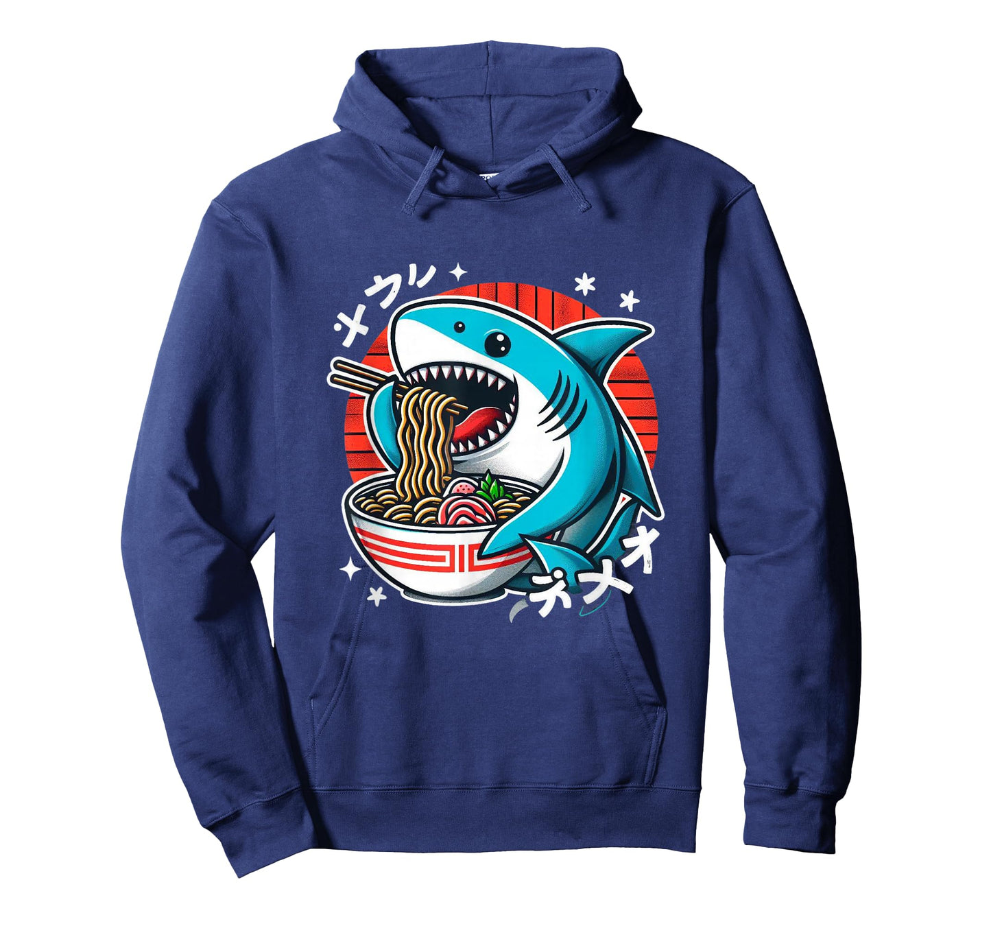Shark Eating Ramen Kawaii Neko Japanese Noodles T-Shirt