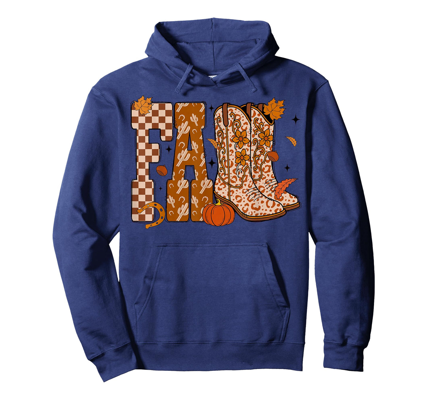 Cowboy Checkered Fall Pumpkin Western Boots Cowgirl T-Shirt