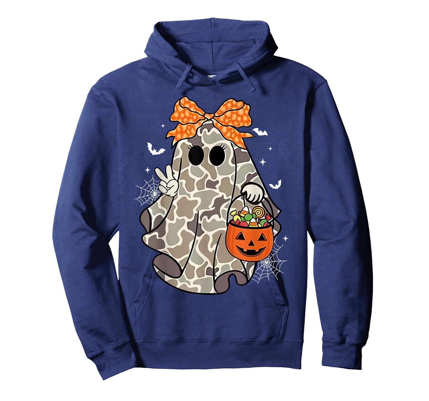Coquette Camo Ghost Bow Halloween Candy Hunter Girls Kids T-Shirt