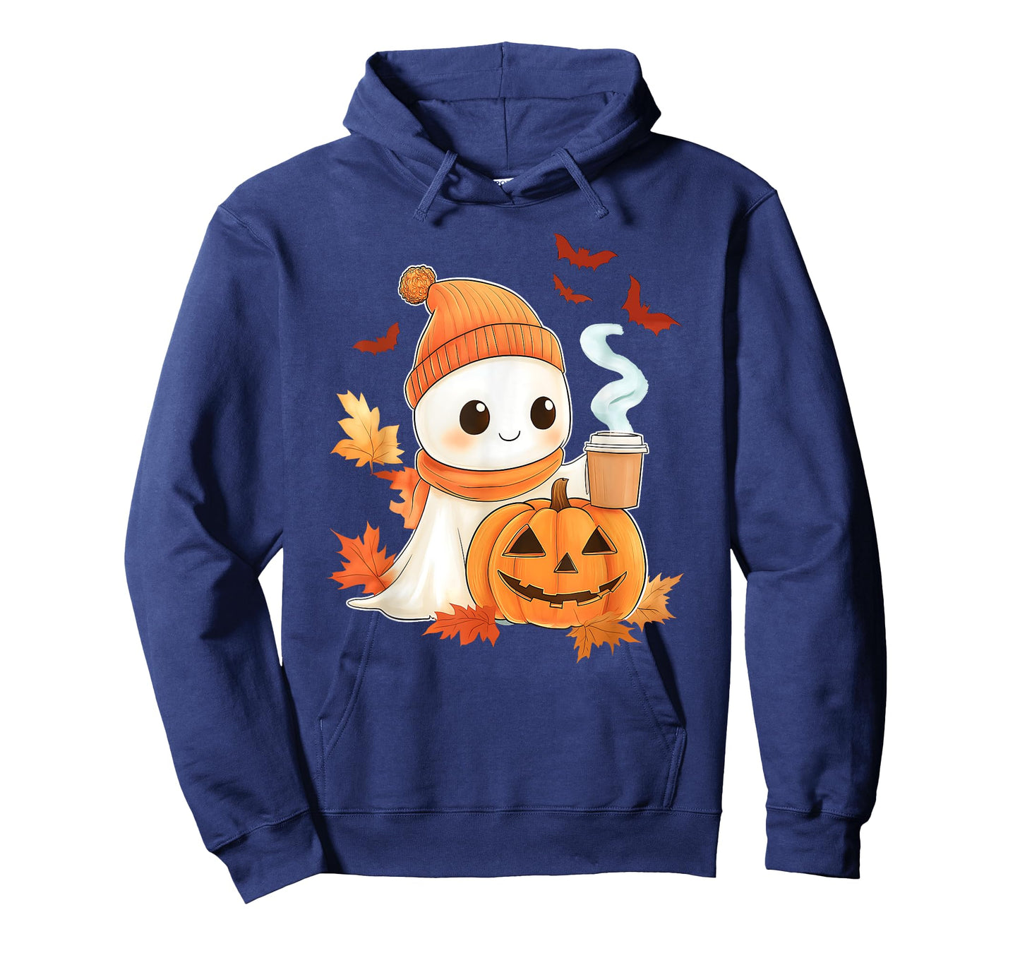 Cute Ghost Coffee Lover Halloween Ghost Pumpkin Spice Womens T-Shirt