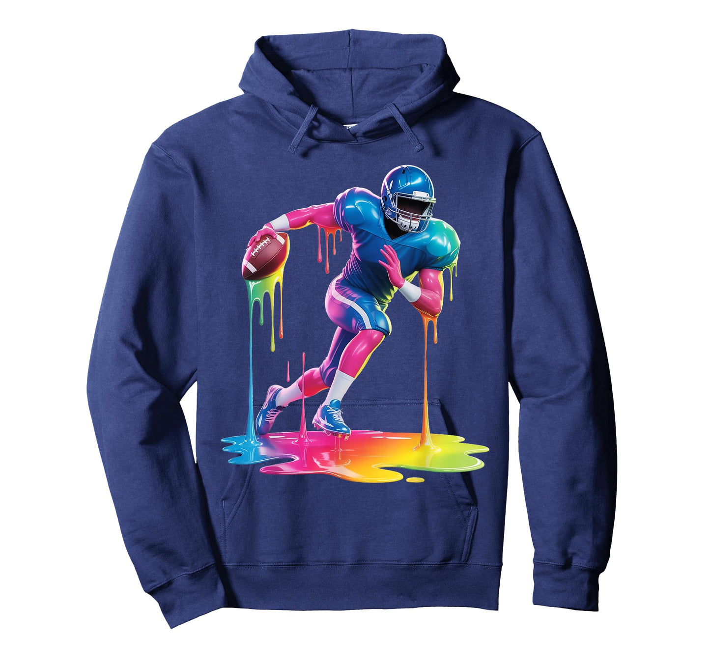 Tie Dye Football Drip Boys Youth Kid Dripping Football T-Shirt