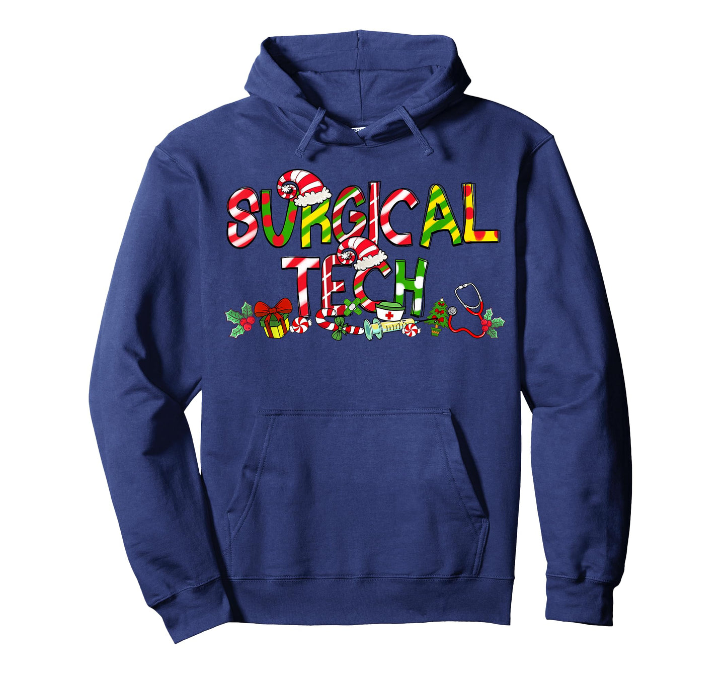 Surgical Tech Santa Hat Candy Cane Christmas Funny Xmas T-Shirt