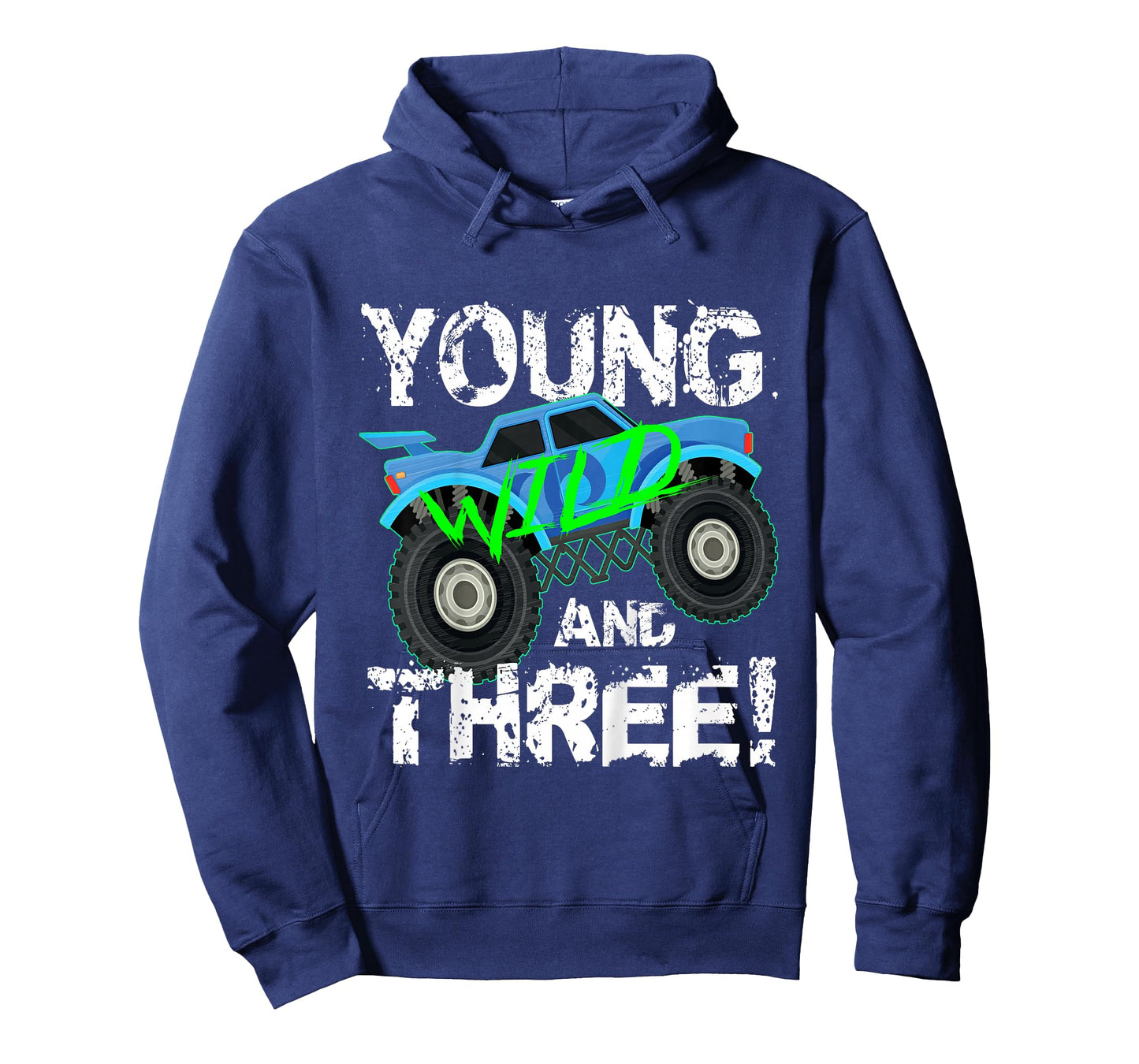 Kids Young Wild and Three! 3rd Birthday Monster Truck Shirt Boys T-Shirt