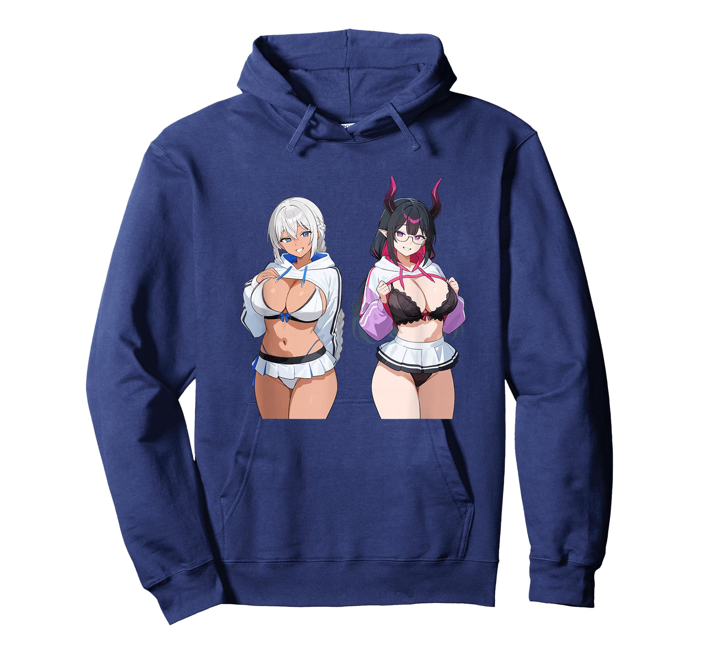 Waifu Sexy Anime Girl Horns Mini Skirt Japanese Retro Art T-Shirt