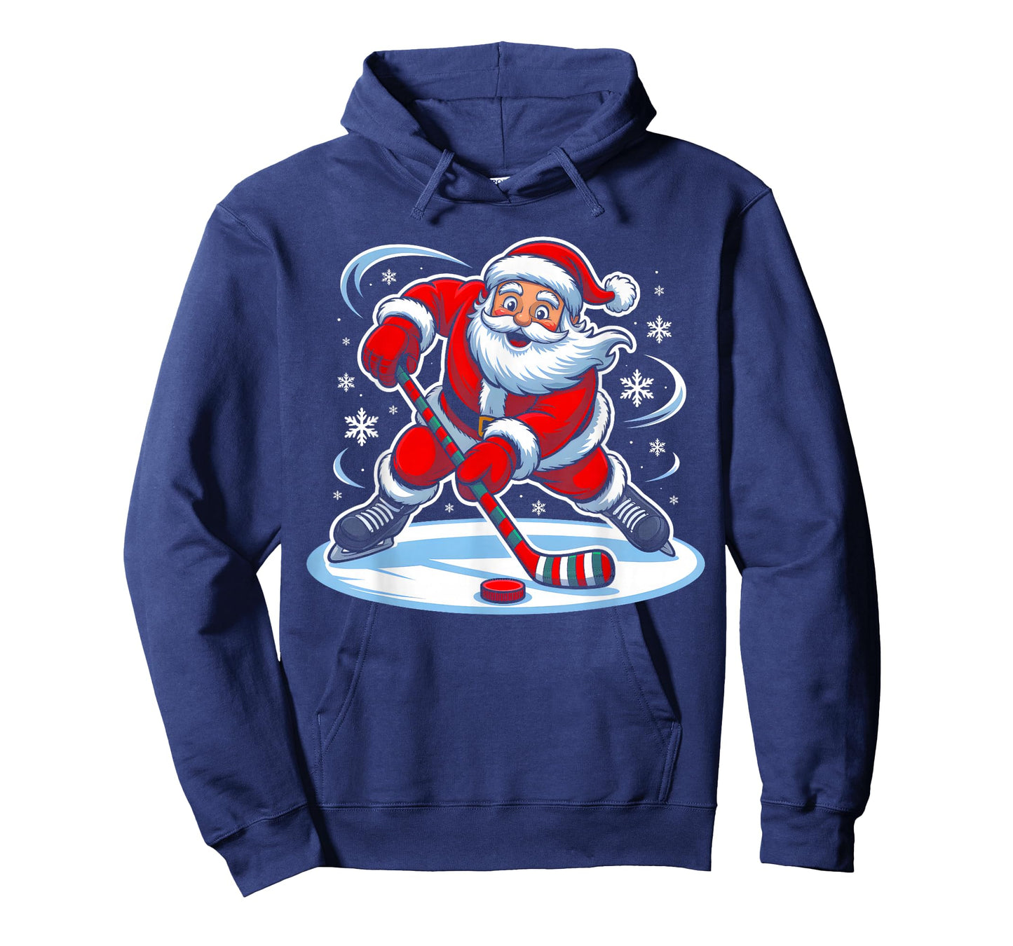 Santa Ice Hockey Christmas Funny Xmas Pajamas Boys Men Sport T-Shirt